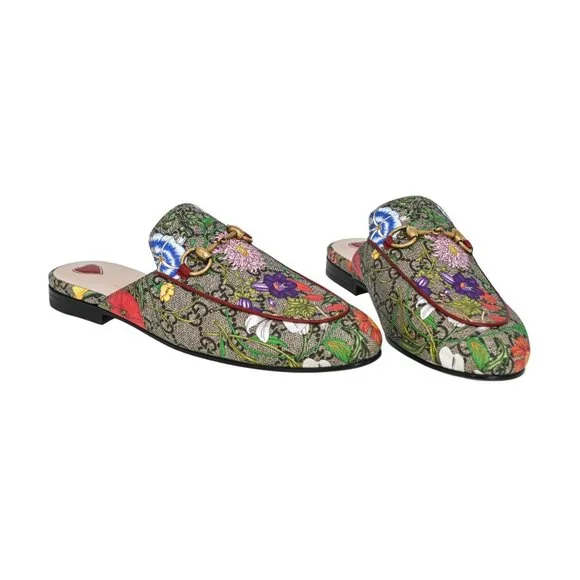 Gucci Women's Princetown GG Supreme Flora Slipper Mules - Picture 2 of 7